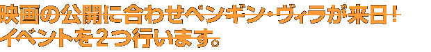 映画の公開に合わせペンギン・ヴィラが来日！イベントを2つ行います。